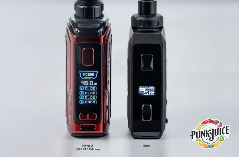 GeekVapeH45 AegisHero2 PodModKit ComparisonofH45andHero PunkJuiceVapeStore